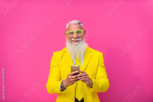 Hipster senior man portrait