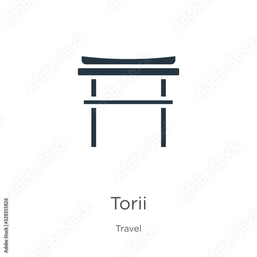 Torii icon vector. Trendy flat torii icon from travel collection isolated on white background. Vector illustration can be used for web and mobile graphic design, logo, eps10