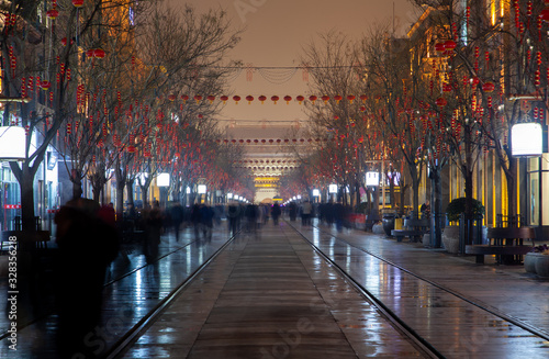 Beijing Qianmen street at Chinese city buildings  © Yan