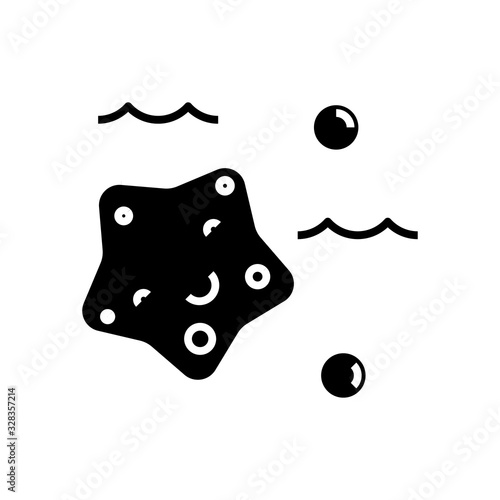 Sea sheels black icon, concept illustration, vector flat symbol, glyph sign. photo