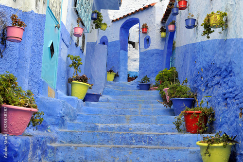 Africa - Morocco - Chefchaouen medina - handicraft products in the blue city heritage of humanity - unesco