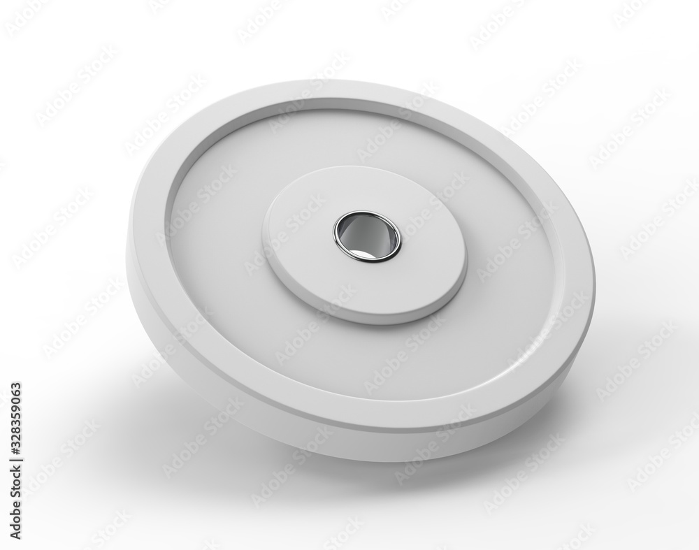 Blank Barbell Bumper Plate For Branding, 3d render illustration. Blank Barbell Bumper Plate For Branding, 3d render illustration.