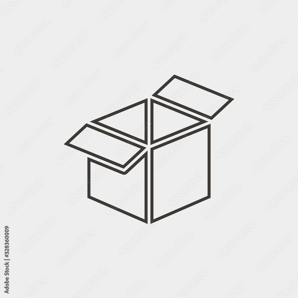 open box line vector icon for parcel packing icon open box line vector icon for parcel packing icon
