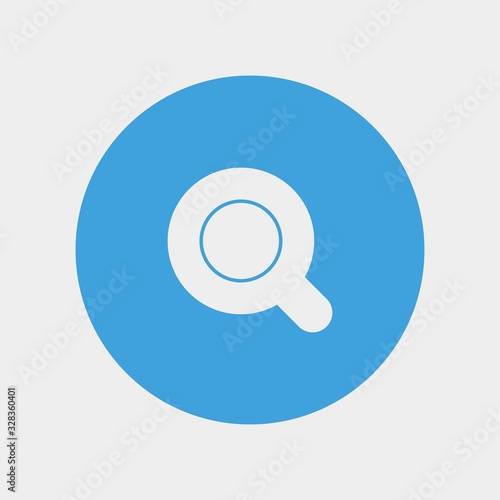 search magnifying vector icon in blue circle