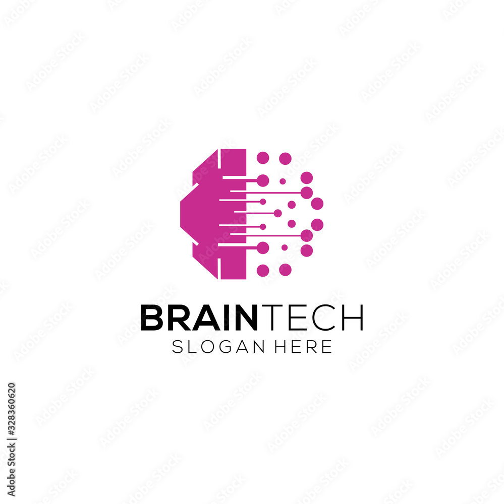 Illustration of Brain Technology Logo Design. Digital Tech Tech Logo Design Digital Tech Tech Logo With a white background Illustration of Brain Technology Logo Design. Digital Tech Tech Logo Design Digital Tech Tech Logo With a white background