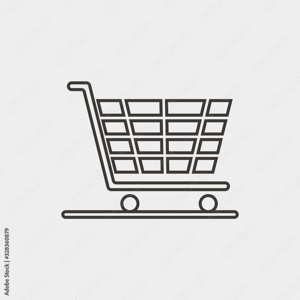 trolley line vector icon shopping cart