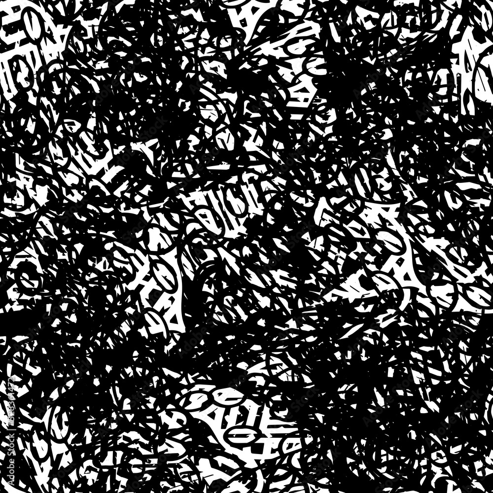 Obraz premium Black and white grunge texture. Abstract seamless background. Monochrome ink stain pattern