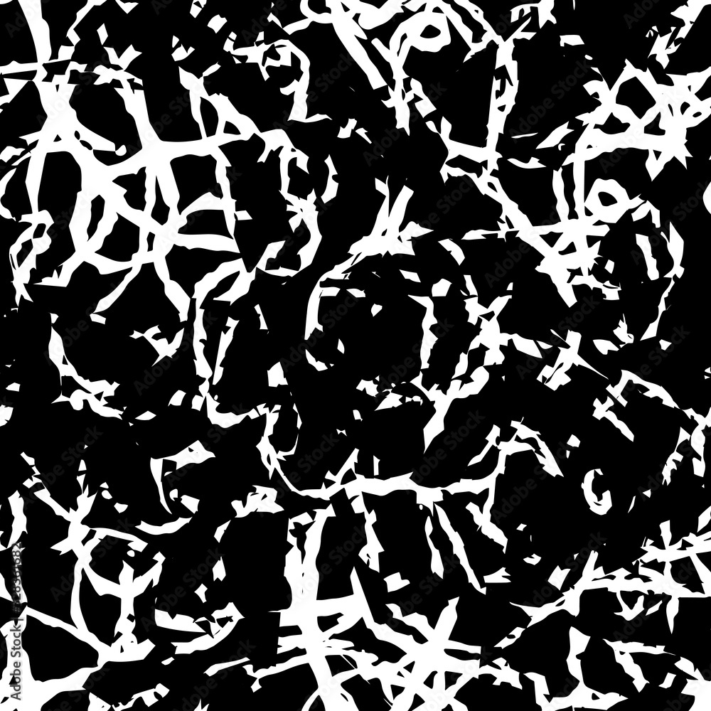 Black and white grunge texture. Abstract seamless background. Monochrome ink stain pattern