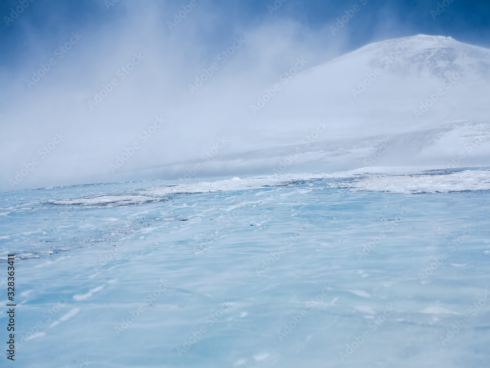 Beauty of Nature - View of Mount Elbrus from the surface of the glacier. Beauty of Nature - View of Mount Elbrus from the surface of the glacier.