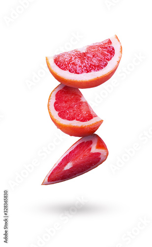 Grapefruit. Grapefruit slices on a white background.