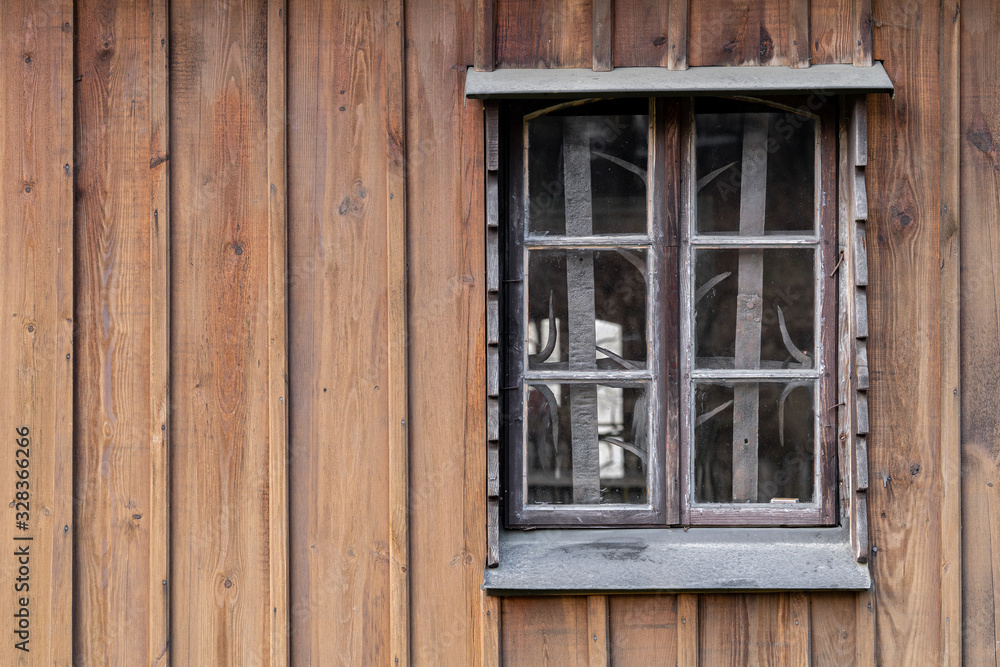 Old wooden window fitted in the old church. Old wooden window fitted in the old church.