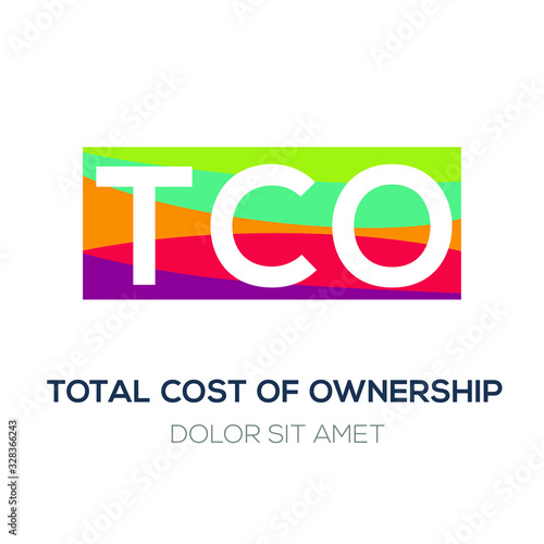 Creative colorful logo , TCO mean (total cost of ownership) .
