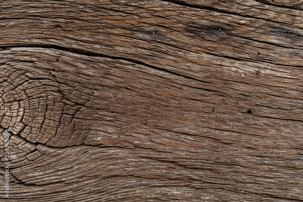 Texture od wooden planks. Wall made of antique wood. Raw wood after century. - obrazy, fototapety, plakaty 