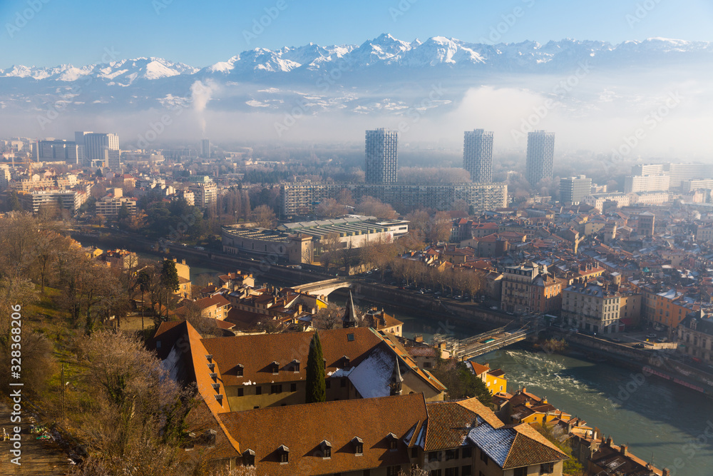 Aerial view of Grenoble