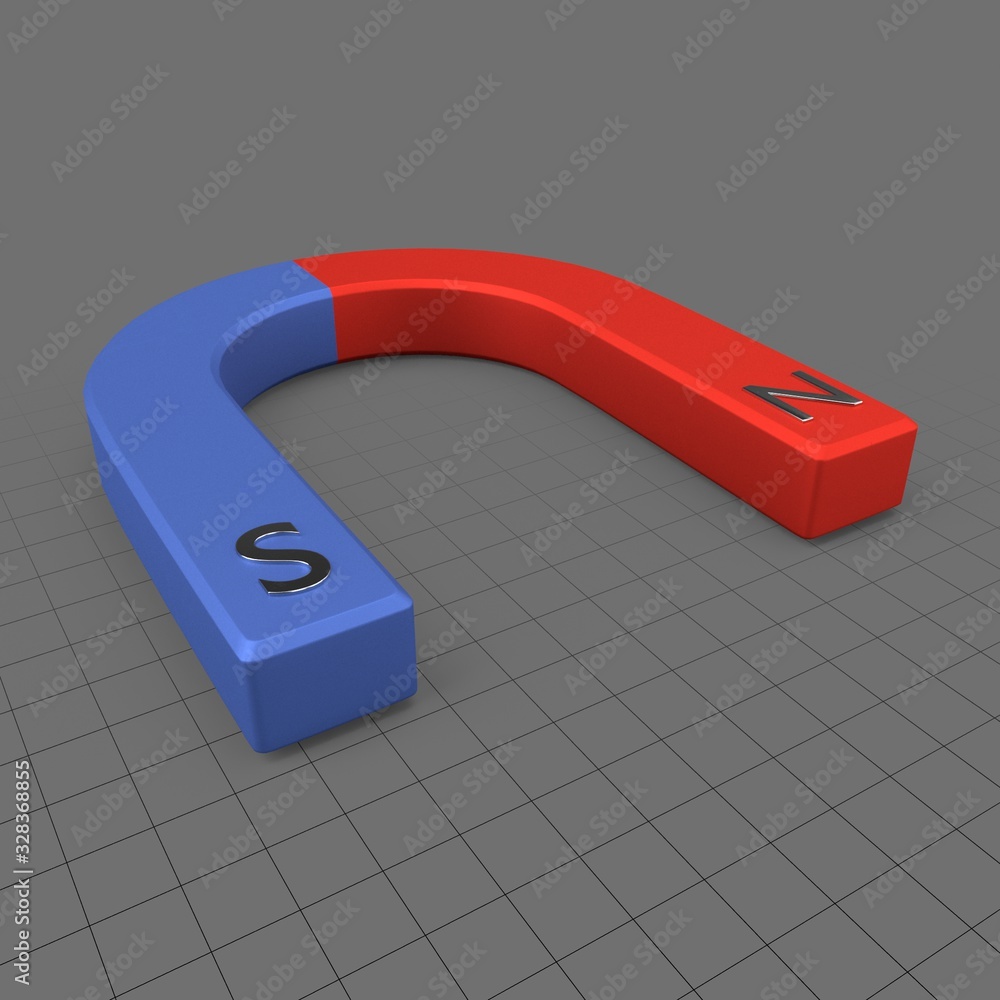 Horseshoe magnet Stock 3D asset | Adobe Stock