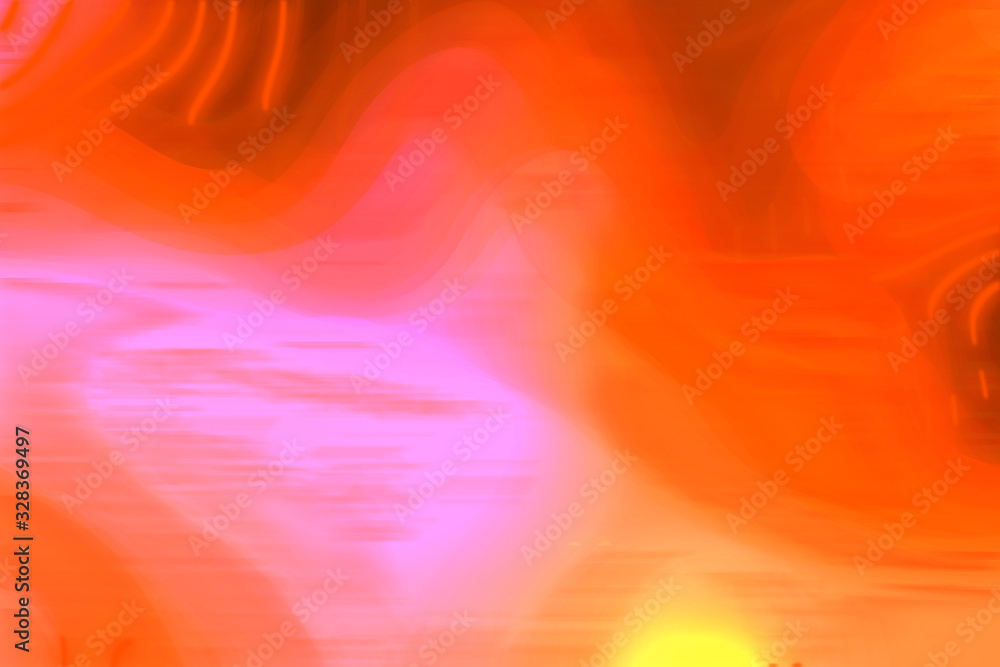 Background design template - gradient texture of trending in 2020 orange color Lush Lava with neon spots, disco concept illustration