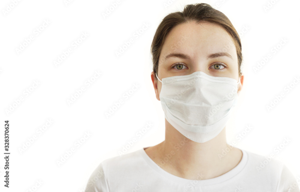 Coronavirus COVID-19. Woman in Face Mask