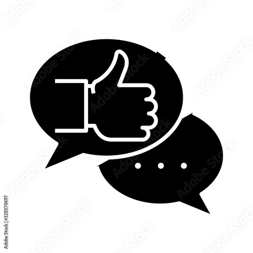 Succesful conversation black icon, concept illustration, vector flat symbol, glyph sign.