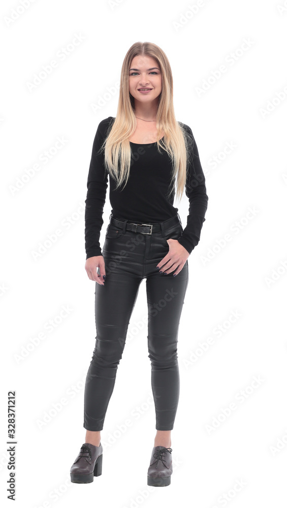 in full growth. portrait of stylish young woman in full growth. portrait of stylish young woman