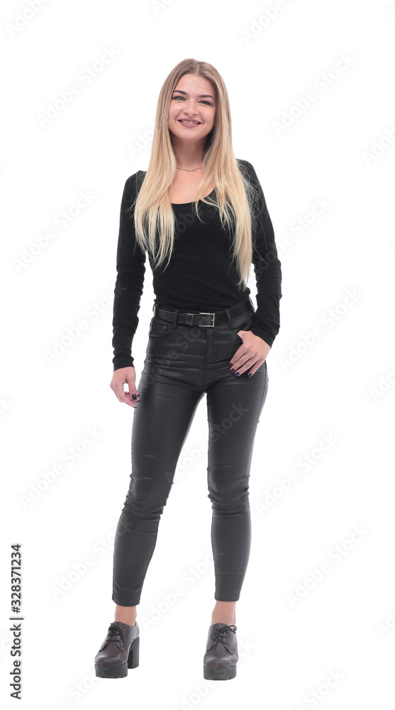 in full growth. portrait of stylish young woman in full growth. portrait of stylish young woman
