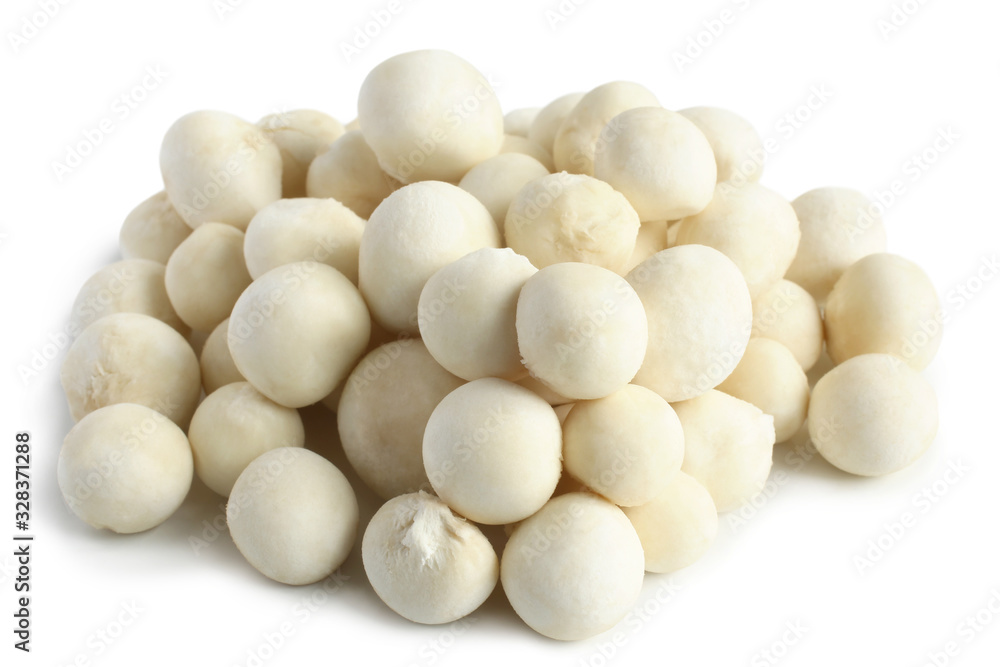 Raw peeled edible mushroom Lycoperdon Raw peeled edible mushroom Lycoperdon