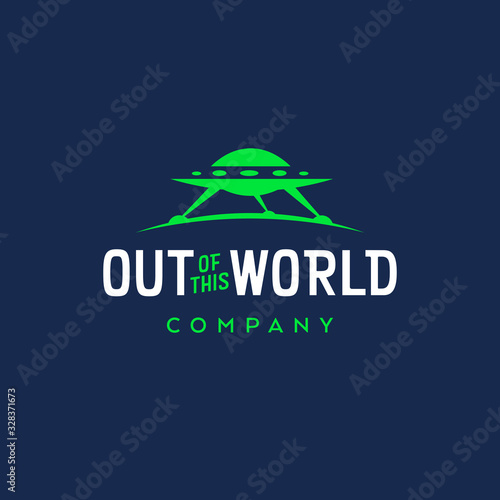 Flying Saucer logo concept design - Vector.