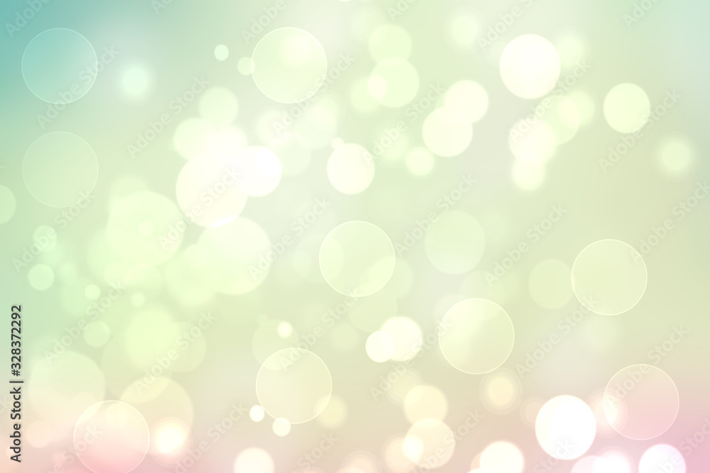 Abstract blurred fresh vivid spring summer light delicate pastel pink green yellow bokeh background texture with bright circular soft color lights. Beautiful backdrop illustration. Abstract blurred fresh vivid spring summer light delicate pastel pink green yellow bokeh background texture with bright circular soft color lights. Beautiful backdrop illustration.