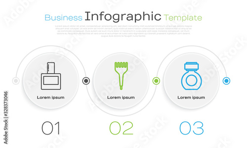 Set line Aftershave, Hairbrush and Aftershave. Business infographic template. Vector