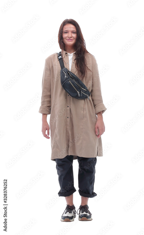 in full growth. casual attractive girl in autumn outfit in full growth. casual attractive girl in autumn outfit