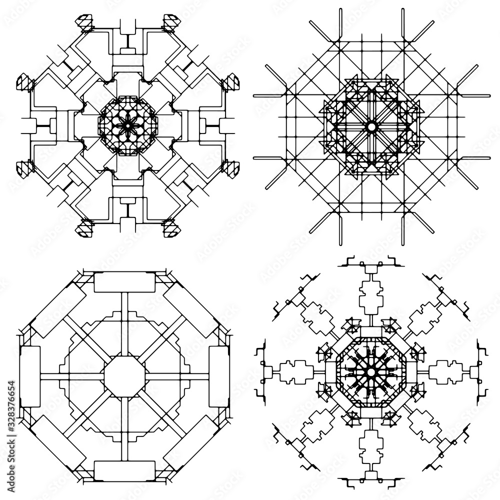 Fototapeta premium Set Mandalas. Round Ornament Pattern