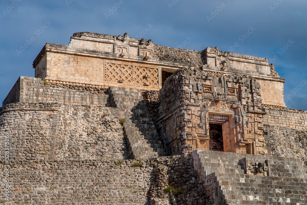 Top structure of Pyramid of the Magician, Uxmal, Mexico