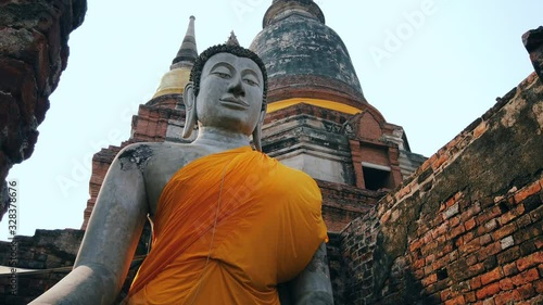 Buddha statue in  temple at Ayutthaya, Thailand