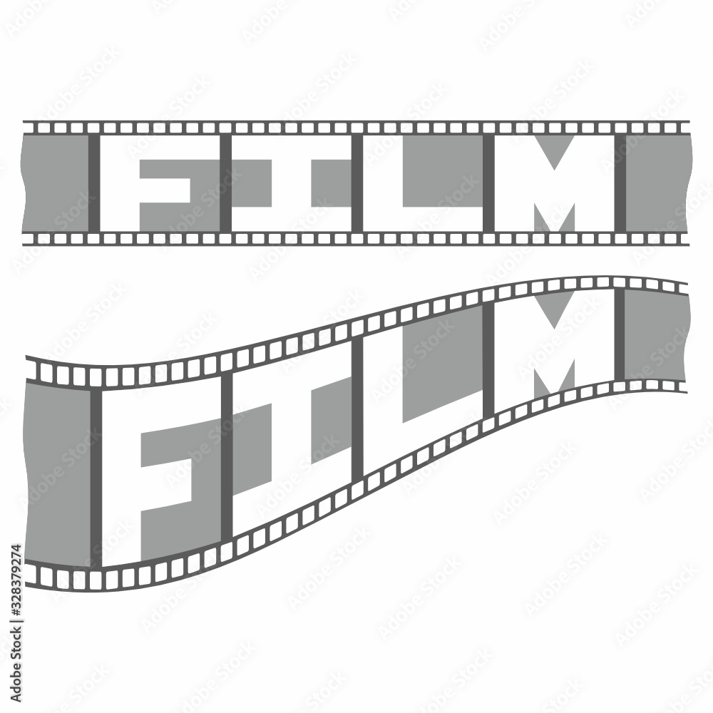 A film strip. Stylized typography for cards, posters, t-shirts. Vector illustration