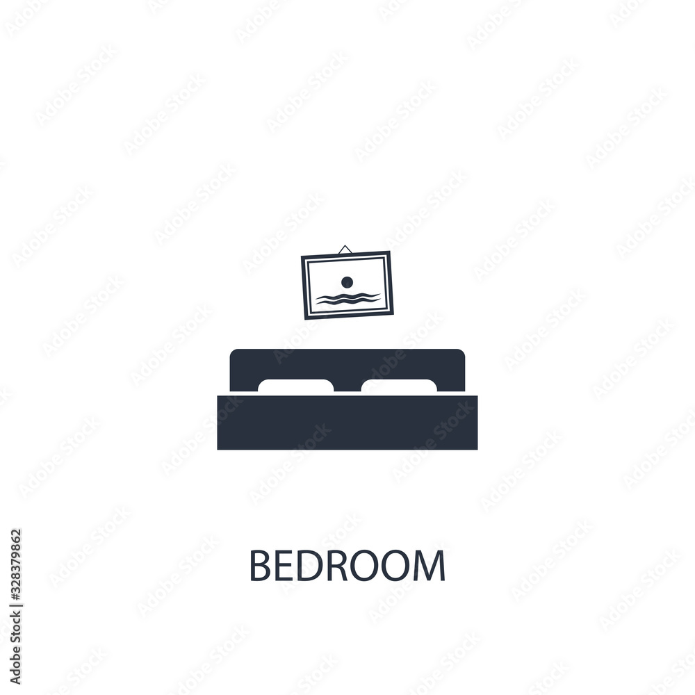 Bedroom icon. Simple furniture element illustration. Bedroom icon. Simple furniture element illustration.