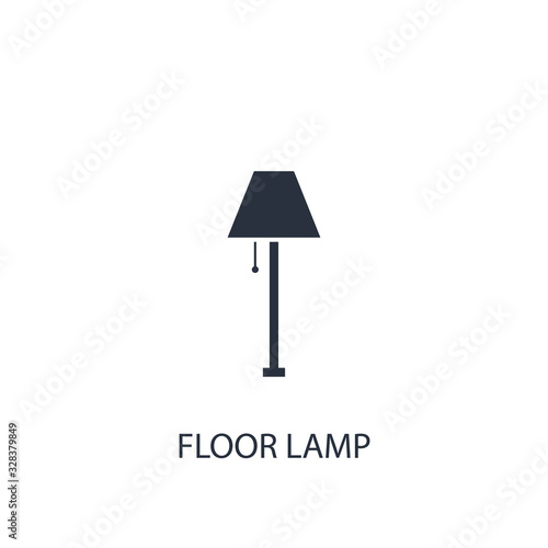 Floor lamp icon. Simple furniture element illustration.