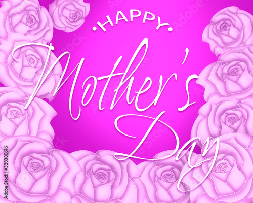Mother's day greetings on a background of flowers