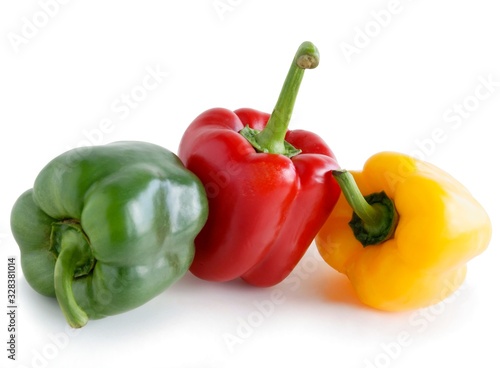 multicolor fruits of sweet peppers for salad