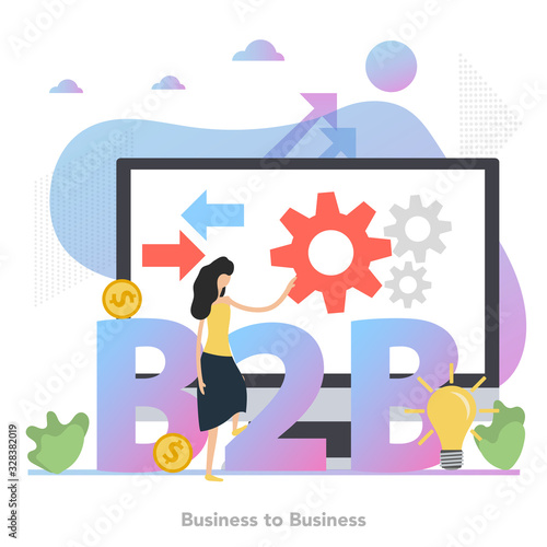 Vector concept of business to business system in flat style