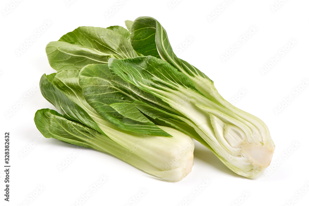 Fresh green Chinese cabbage, bok choy, pok choi or pak choi, isolated on white background Fresh green Chinese cabbage, bok choy, pok choi or pak choi, isolated on white background