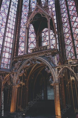 stained glass window in the Paris church