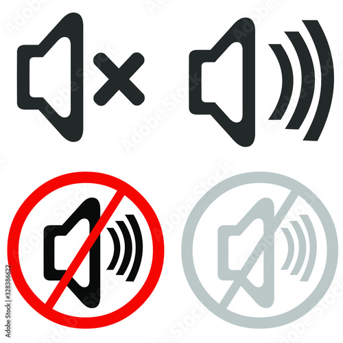 Vector illustration of silent and sound volume icon