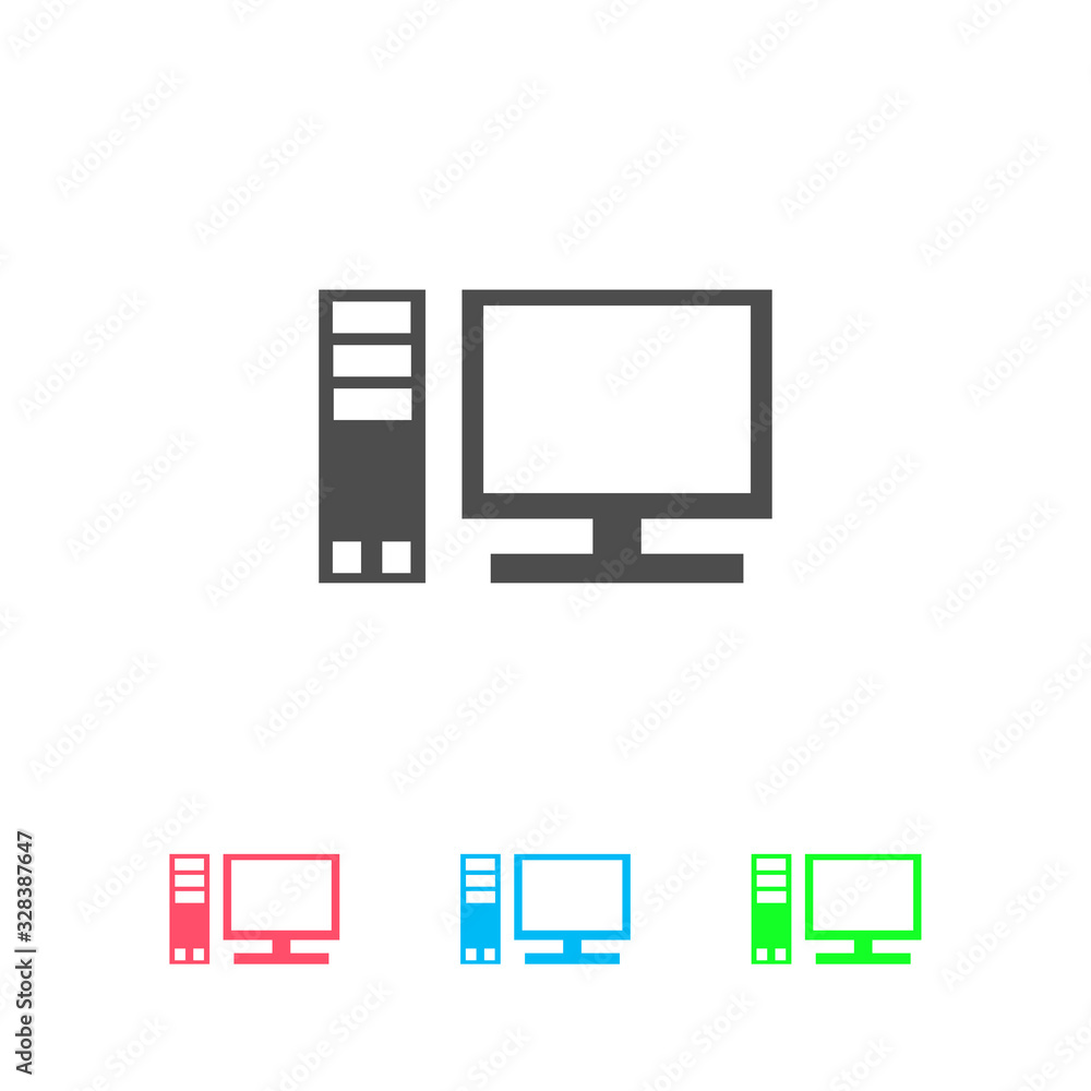 Computer icon flat.