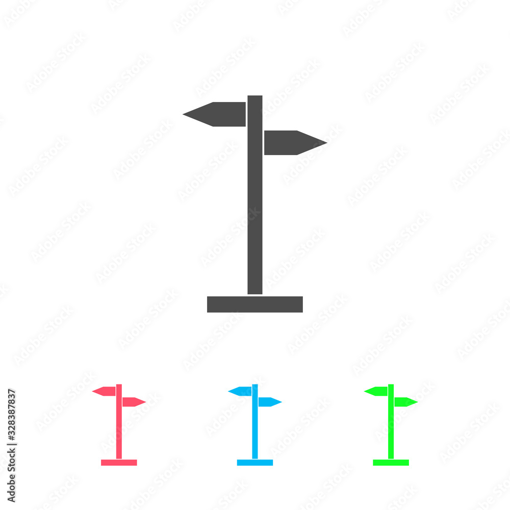 Signpost icon flat. Signpost icon flat.