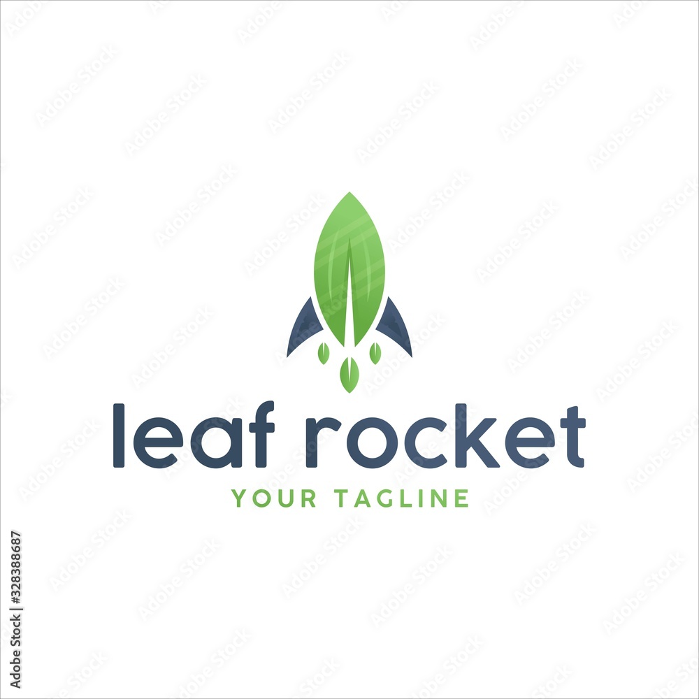 Nature Logo Design for Green Leaf with Rocket Vector or Flying Rocket with Flame/Fair Nature Logo Design for Green Leaf with Rocket Vector or Flying Rocket with Flame/Fair