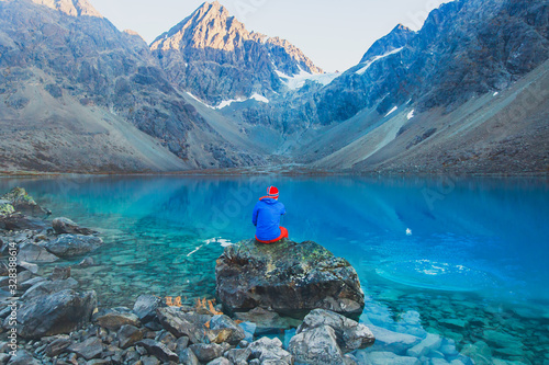 Картината върху платно Beautiful wide view of Blavatnet - the norwegian glacial Blue Lake in Northern N
