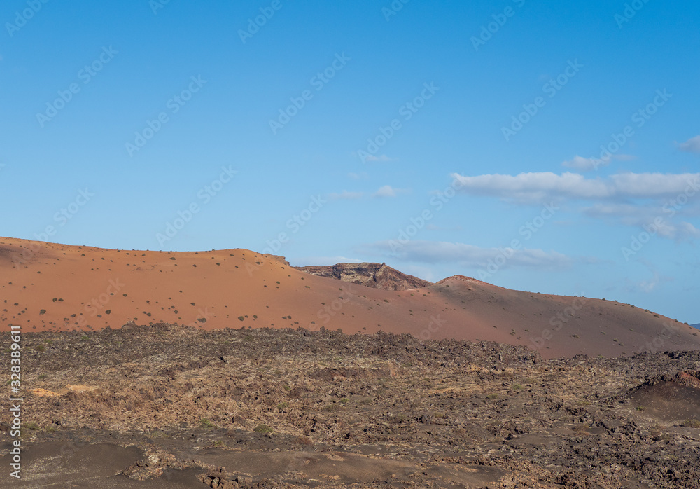Volcanic landscape of Timanfaya National Park on island Lanzarote Volcanic landscape of Timanfaya National Park on island Lanzarote