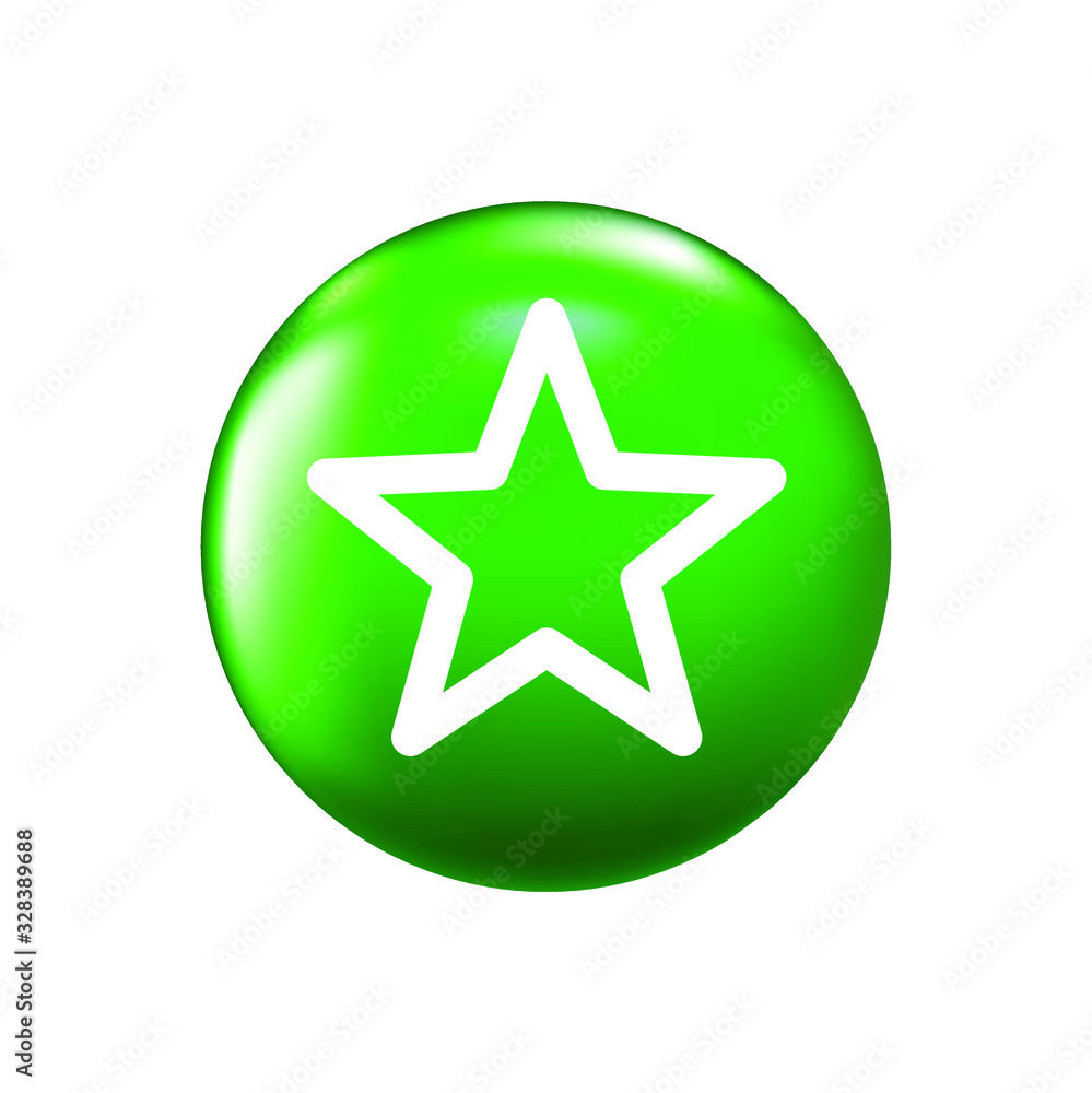 The star icon on a green background, isolated , EPS vector illustration. The star icon on a green background, isolated , EPS vector illustration.