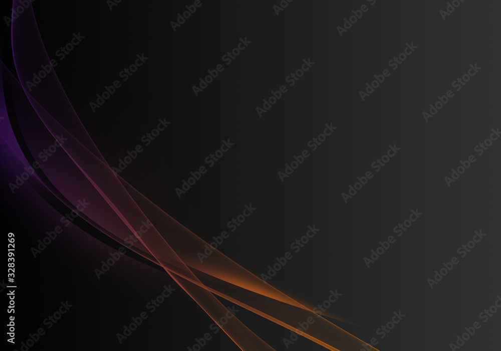 Naklejka premium Abstract dark background with multicolored dynamic lines with space for your text
