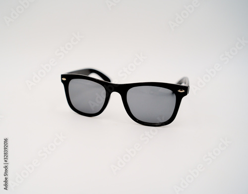 black sunglasses isolated on white background close