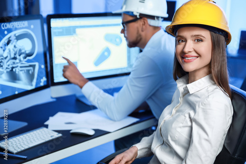 Portrait of female engineer...